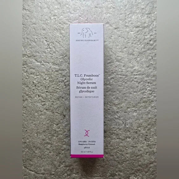 2 Drunk Elephant TLC Framboos Glycolic Resurfacing Night Serum 50ML Full S… - Picture 4 of 9